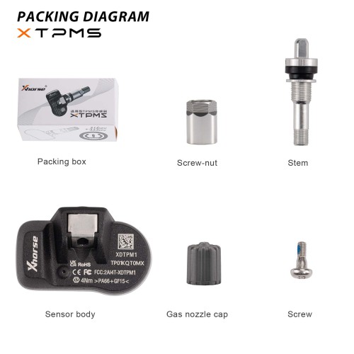 4pcs XHORSE XDTPM1EN TPMS Sensor Universal Programmable XTPMS Sensor Support 315/433Mhz