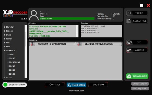 (2 Files Per Day) XirDecoder DTC - Chip Tuning - All Solutions Software Basic Version Supports Stage 1-2 Tuning