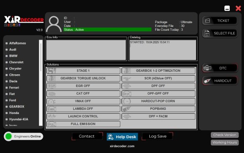 (30 Files Per Day) XirDecoder DTC - Chip Tuning - All Solutions Software Ultimate Version Supports Stage 1-2 Tuning