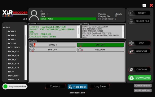 (30 Files Per Day) XirDecoder DTC - Chip Tuning - All Solutions Software Ultimate Version Supports Stage 1-2 Tuning