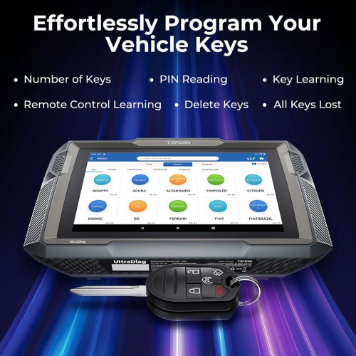 [US/EU Ship] TOPDON UltraDiag 8-Inch Bi-directional Control Key Programming & Scan Tool Support 30 Reset 100+ Vehicle Coverage 2 Years Update