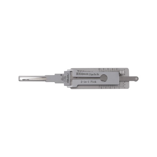ABUDU AIAC011D HU64 Ignition Universal Door Lock Side Milling Two-Track Pick and Decode Tool, Depth (10-cut) IC CARD:1019