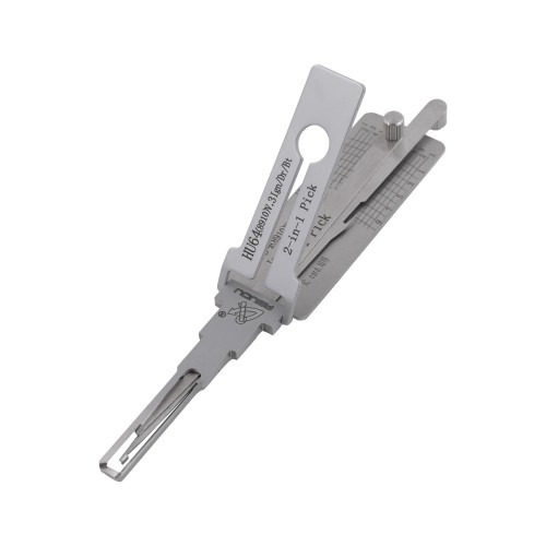 ABUDU AIAC011D HU64 Ignition Universal Door Lock Side Milling Two-Track Pick and Decode Tool, Depth (10-cut) IC CARD:1019