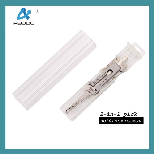 ABUDU HU101 Ignition Universal Door Lock Side-Milled Dual Track Pick and Decoder Tool, 10-Cut Depth