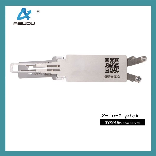 ABUDU TOY48 Ignition and Universal Door Lock Internal Mill 4-Track Pick and Decode 2-in-1 Tool, Tooth Depth (5-cut) IC CARD:872