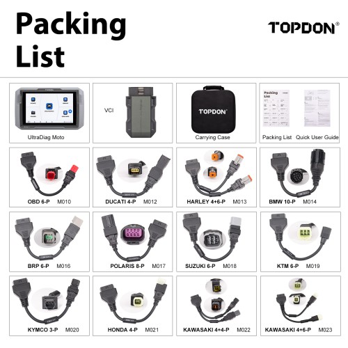 TOPDON UltraDiag Moto 8-inch Wireless Motorcycle Diagnostic Tool Support Bi-directional Control, Maintenance Resets, Wireless Connectivity