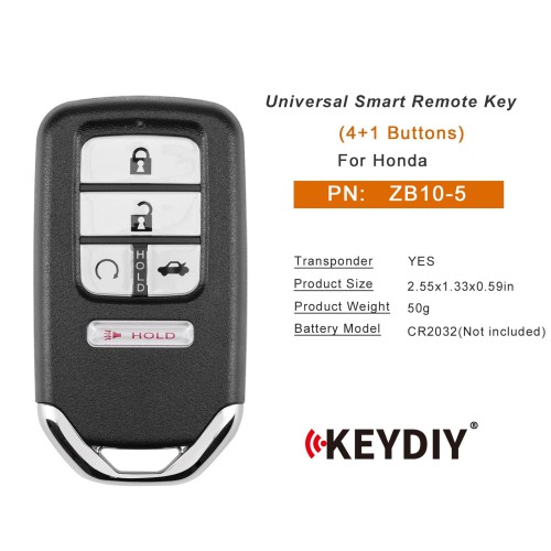 KEYDIY KD ZB10-5 Universal Smart Remote Key 4+1 Buttons for Honda Type 5pcs/lot
