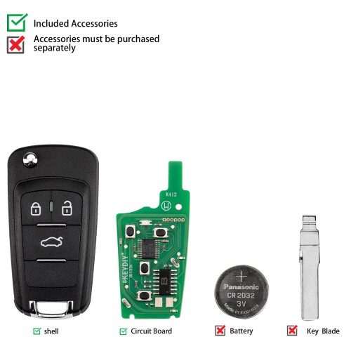 KEYDIY KD NB18-3 Universal Flip Remote Key 3 Buttons for Chevrolet Type 5pcs/lot