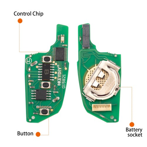 KEYDIY KD NB29-3 Universal Flip Remote Key 3 Buttons (Metal Buttons) 5pcs/lot