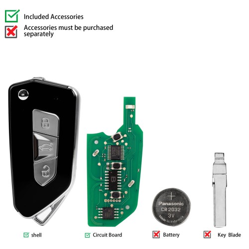 KEYDIY KD NB34-3 Universal Flip Remote Key 3 Buttons for VW Type 5pcs/lot