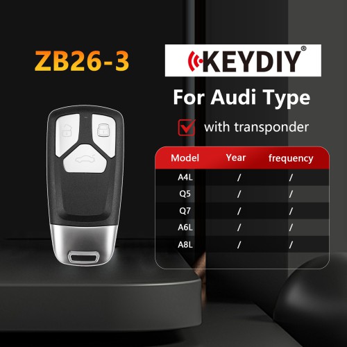 KEYDIY KD ZB26-3 Universal Smart Remote Key 3 Buttons for Audi Type 5pcs/lot