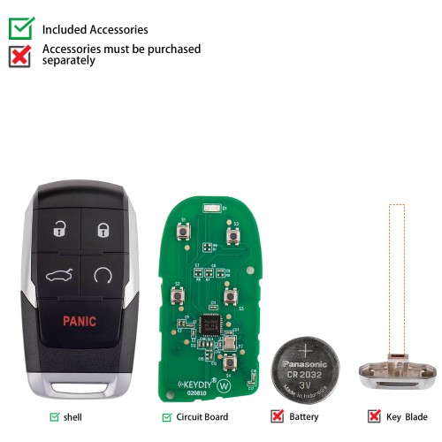 5pcs/lot KEYDIY KD ZB18-5 Universal Smart Remote Key 4+1 Buttons for Dodge Ram Type