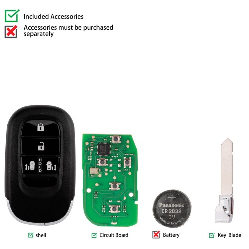 5pcs/lot KEYDIY KD ZB46-4 Universal Smart Remote Key (Side Doors) 4 Buttons for Honda Type