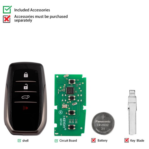 5pcs/lot KEYDIY KD ZB35-4 Universal Smart Remote Key 3+1 Buttons for Toyota Type