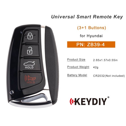 5pcs/lot KEYDIY KD ZB39-4 Universal Smart Remote Key 3+1 Buttons for Hyundai Type