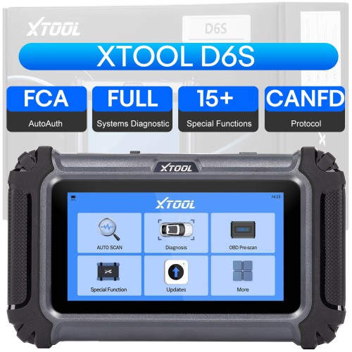 XTOOL D6S Diagnostic Tool with 30 Resets, All System Scan FCA & CAN FD, ABS Bleed, Gearbox Match, Crank Sensor Relearn, Upgraded of D5S