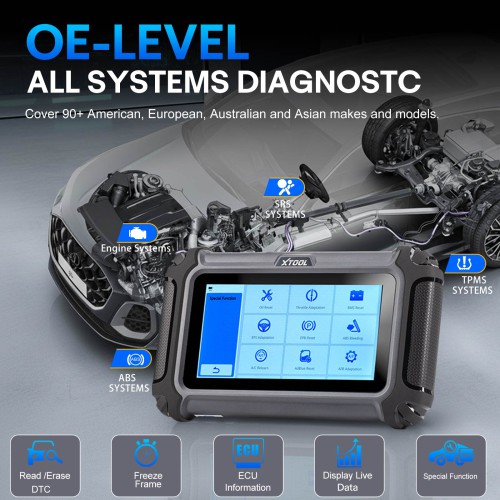 XTOOL D6S Diagnostic Tool with 30 Resets, All System Scan FCA & CAN FD, ABS Bleed, Gearbox Match, Crank Sensor Relearn, Upgraded of D5S