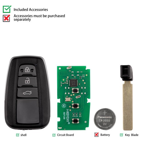 5pcs/lot KEYDIY KD ZB36-3 Universal Smart Remote Key 3 Buttons for Toyota Type