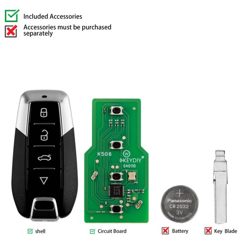 5pcs/lot KEYDIY KD ZB61-4 Universal Smart Remote Key 4 Buttons