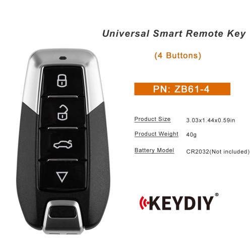 5pcs/lot KEYDIY KD ZB61-4 Universal Smart Remote Key 4 Buttons