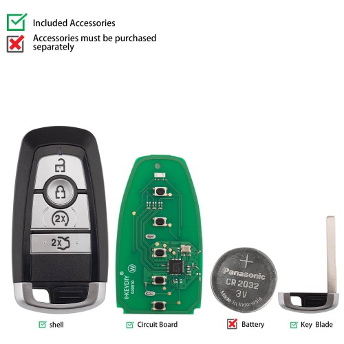 5pcs/lot KEYDIY KD ZB21-4 Universal Smart Remote Key 4 Buttons for Ford Type