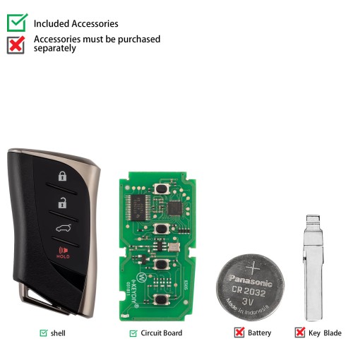 5pcs/lot KEYDIY KD TDB42-4 Universal Smart Remote Key 3+1 Buttons for Lexus Type