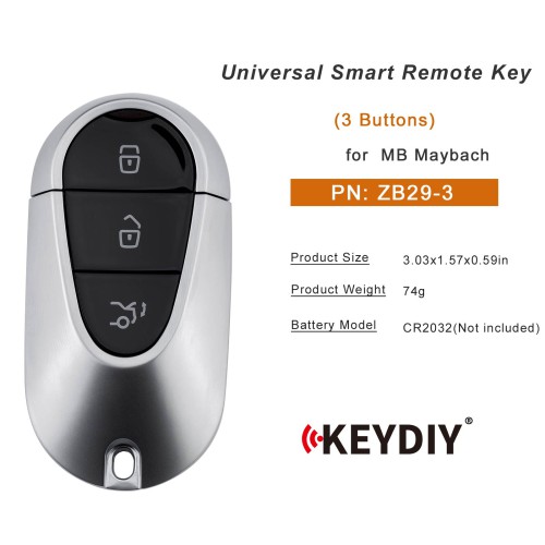 5pcs/lot KEYDIY KD ZB29-3 Universal Smart Remote Key 3 Buttons for MB Maybach Type