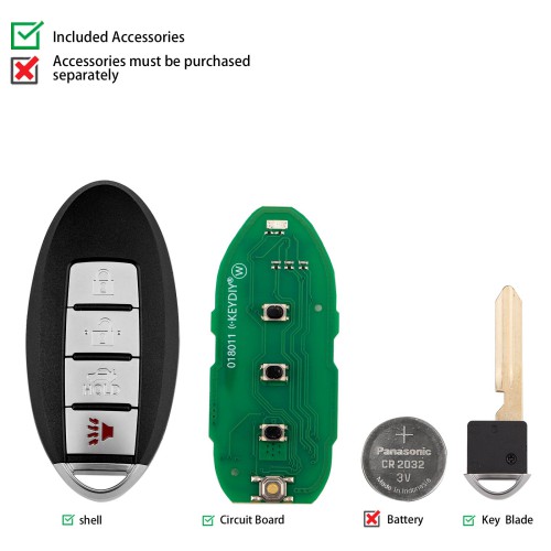 5pcs/lot KEYDIY KD ZB03-4 Universal Smart Remote Key 3+1 Buttons for Nissan Type
