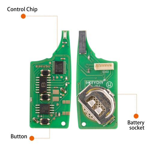 5pcs/lot KEYDIY KD NB08-3 Universal Flip Remote Key 3 Buttons for Volkswagen Type