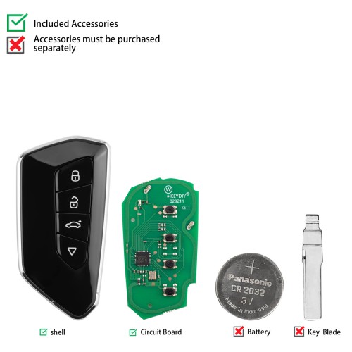 5pcs/lot KEYDIY KD ZB25-4 Universal Smart Remote Key 4 Buttons for VW Type