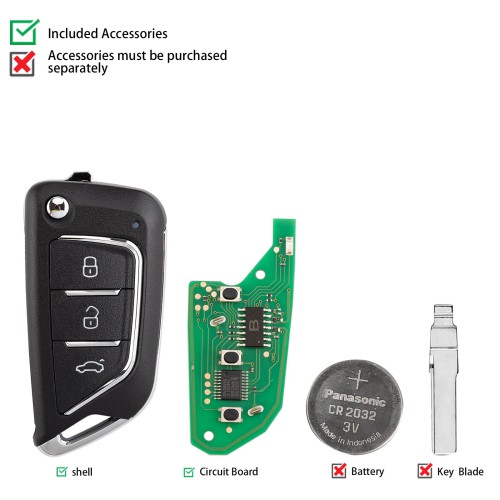 5pcs/lot KEYDIY KD NB21-3 Universal Flip Remote Key 3 Buttons Knife Type