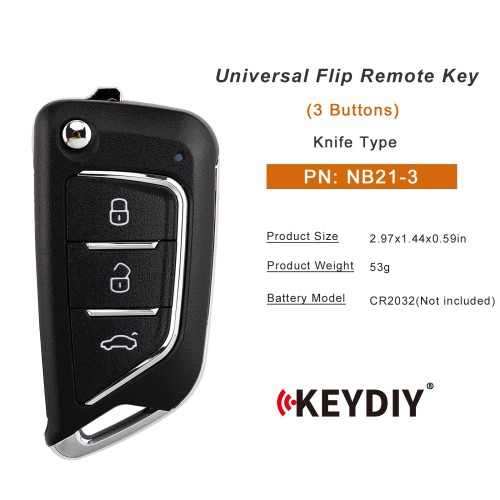 5pcs/lot KEYDIY KD NB21-3 Universal Flip Remote Key 3 Buttons Knife Type