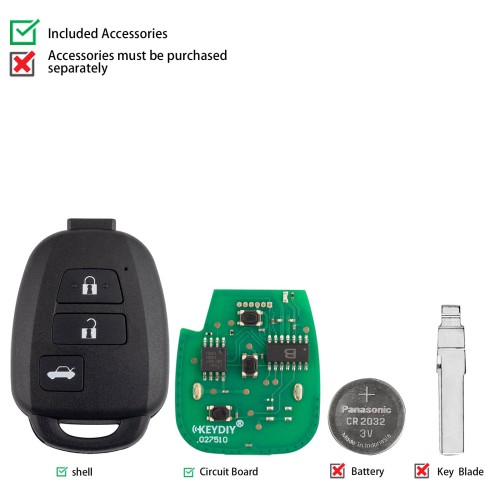 5pcs/lot KEYDIY KD B35-3 Universal Remote Key B Series 3 Buttons for Toyota Type