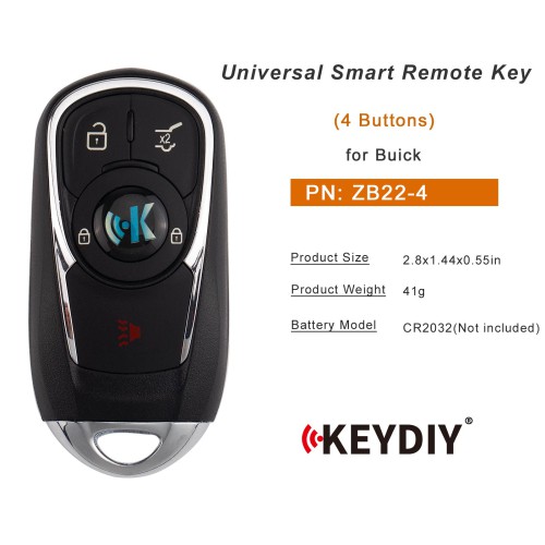 5pcs/lot KEYDIY KD ZB22-4 Universal Smart Remote Key 4 Buttons for Buick Style