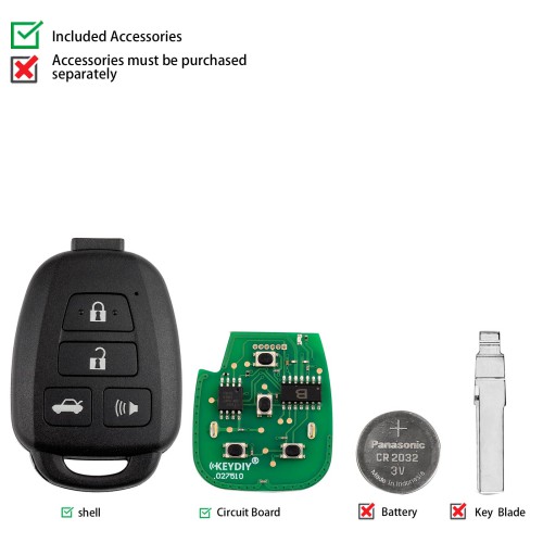 5pcs/lot KEYDIY KD B35-4 Universal Remote Key B Series 4 Buttons for Toyota Type
