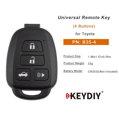 5pcs/lot KEYDIY KD B35-4 Universal Remote Key B Series 4 Buttons for Toyota Type