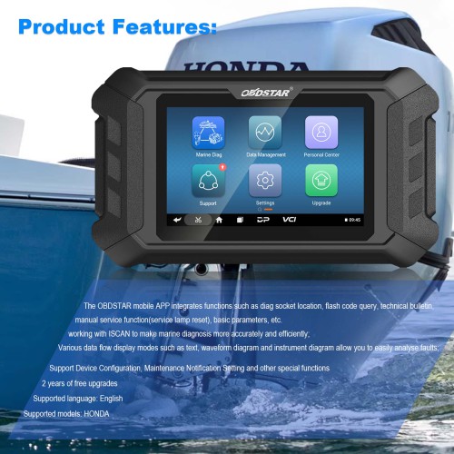 [US Ship Only] [Second-Handed] 95% New OBDSTAR iScan HONDA Marine Diagnostic Tablet Code Reading Code Clearing Data Flow Action Test