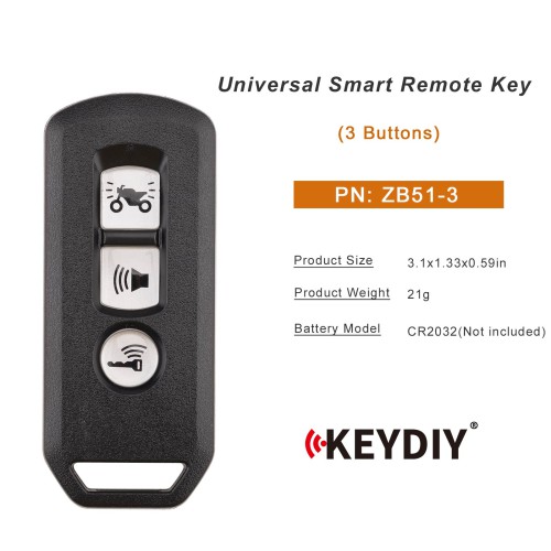 5pcs/lot KEYDIY KD ZB51-3 Universal Smart Remote Key 3 Buttons
