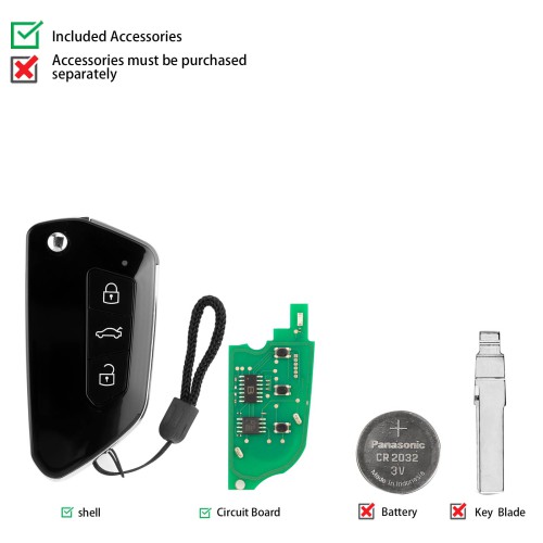 5pcs/lot KEYDIY KD B33-3 Universal Remote Key 3 Buttons for Volkswagen Golf 8 Type