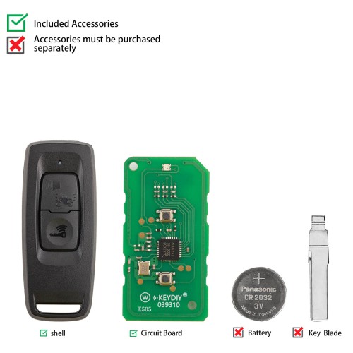 5pcs/lot KEYDIY KD ZB50-2 Universal Smart Remote Key 2 Buttons