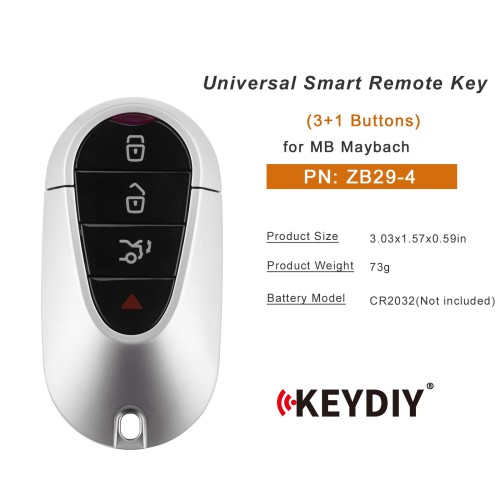 5pcs/lot KEYDIY KD ZB29-4 Universal Smart Remote Key 3+1 Buttons for MB Maybach Type