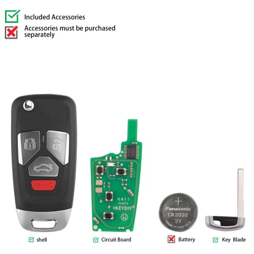 5pcs/lot KEYDIY KD NB27-4 Universal Remote Key 4 Buttons