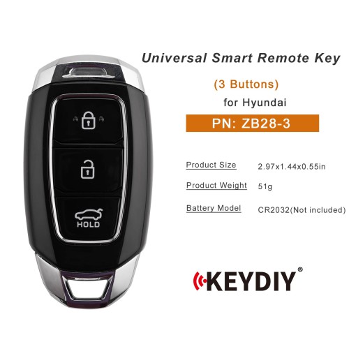 5pcs/lot KEYDIY KD ZB28-3 Universal Smart Remote Key for Hyundai Type