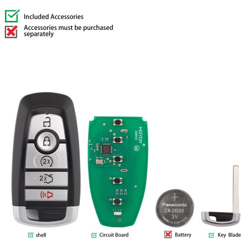 5pcs/lot KEYDIY KD ZB21-5 Universal Smart Remote Key 4+1 Buttons for Ford Type