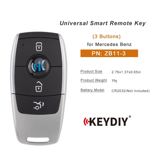 5pcs/lot KEYDIY KD ZB11-3 Universal Smart Remote Key 3 Buttons (BZ) for Mercedes Benz Type