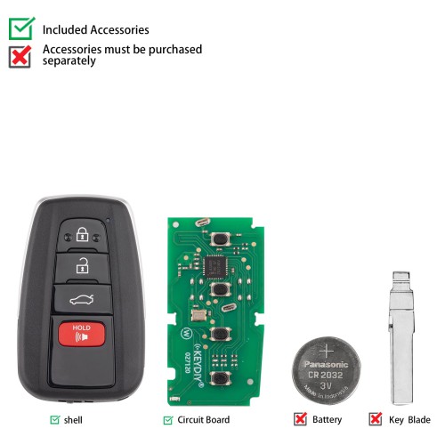 5pcs/lot KEYDIY KD ZB36-4 Universal Smart Remote Key 3+1 Buttons for Toyota Type