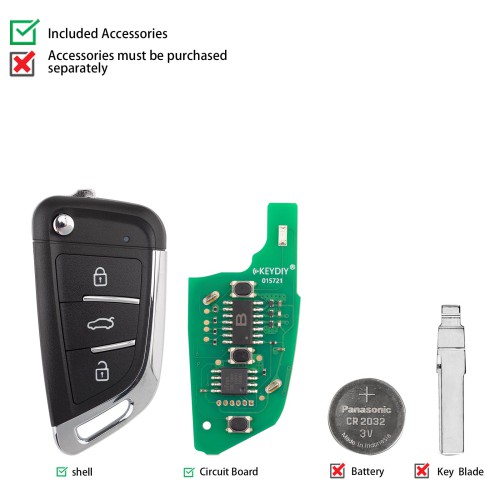 5pcs/lot KEYDIY KD B29-3 Universal Flip Remote Key 3 Buttons for BMW Type