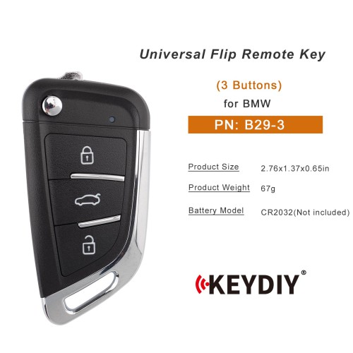 5pcs/lot KEYDIY KD B29-3 Universal Flip Remote Key 3 Buttons for BMW Type