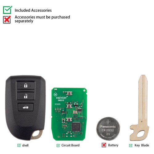 5pcs/lot KEYDIY KD TB62-3 Universal Smart Remote Key 3 Buttons