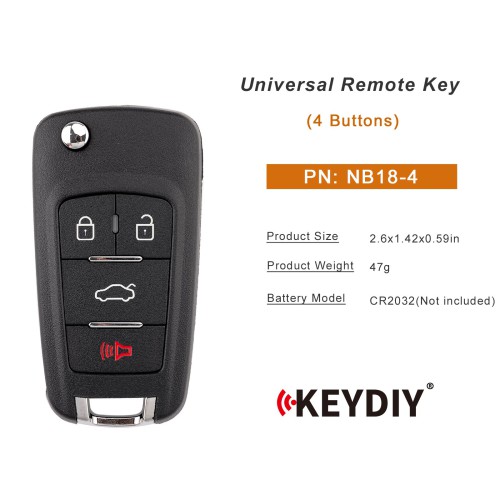 5pcs/lot KEYDIY KD NB18-4 Universal Remote Key 4 Buttons